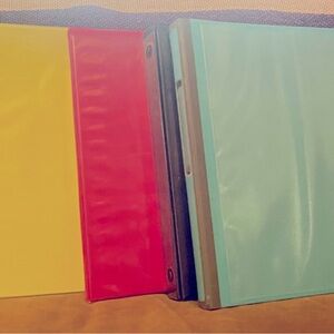 Five 3 ring binders
